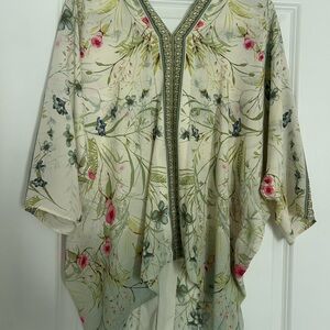 Rose & Olive Green and Cream Floral Blouse